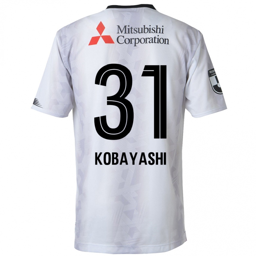 Kids Football Masataka Kobayashi #31 White Black Away Jersey 2024/25 T-Shirt Australia