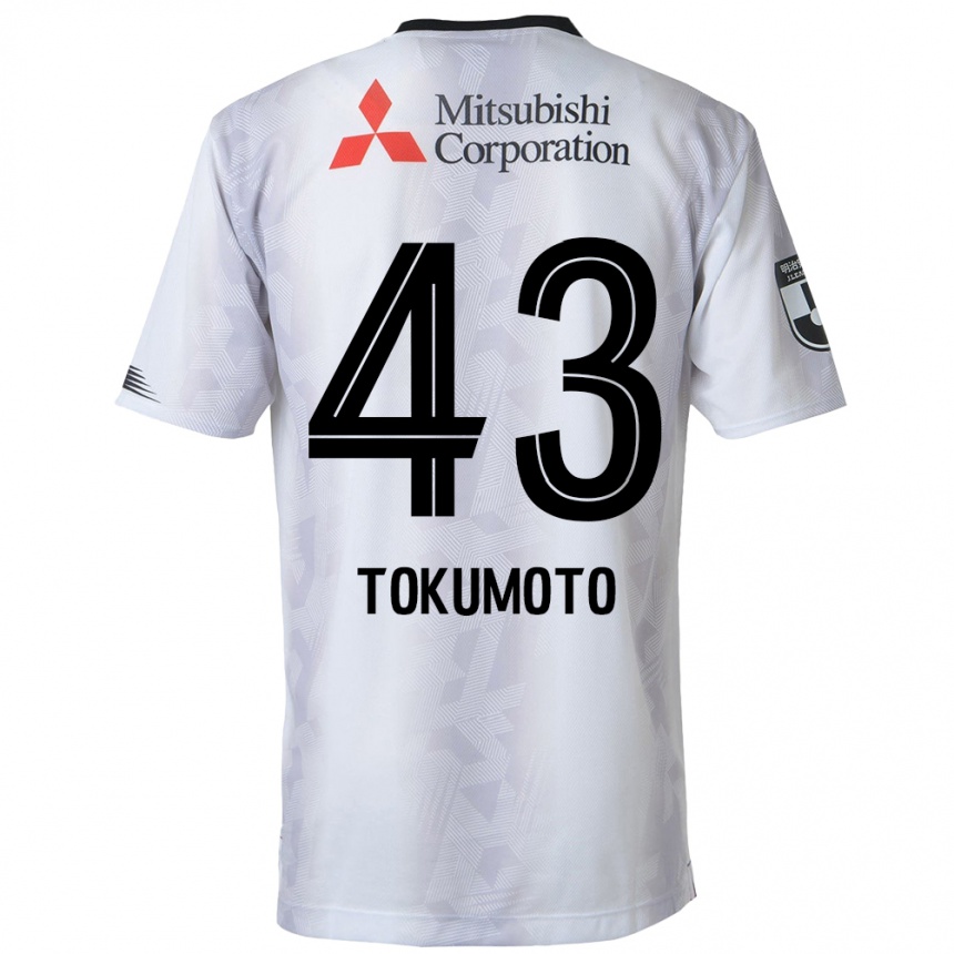 Kids Football Shuhei Tokumoto #43 White Black Away Jersey 2024/25 T-Shirt Australia