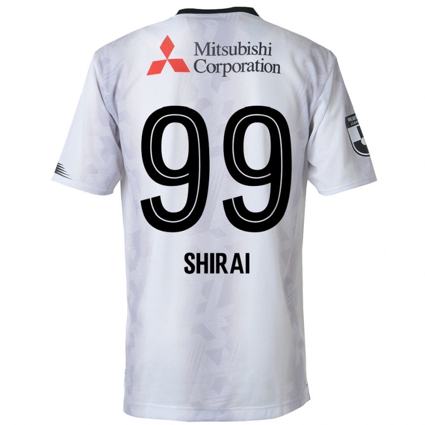 Kids Football Kosuke Shirai #99 White Black Away Jersey 2024/25 T-Shirt Australia