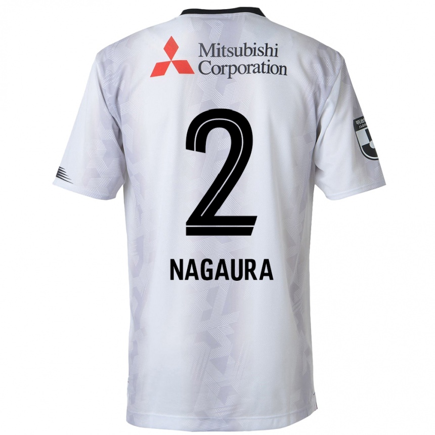 Kids Football Koshi Nagaura #2 White Black Away Jersey 2024/25 T-Shirt Australia