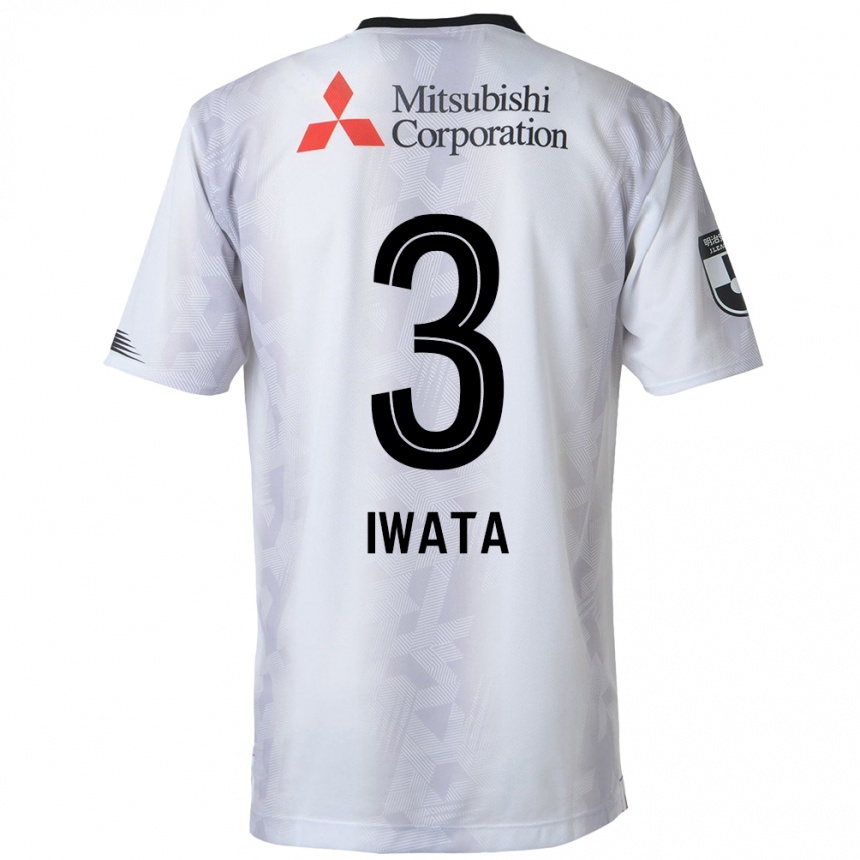 Kids Football Yuki Iwata #3 White Black Away Jersey 2024/25 T-Shirt Australia