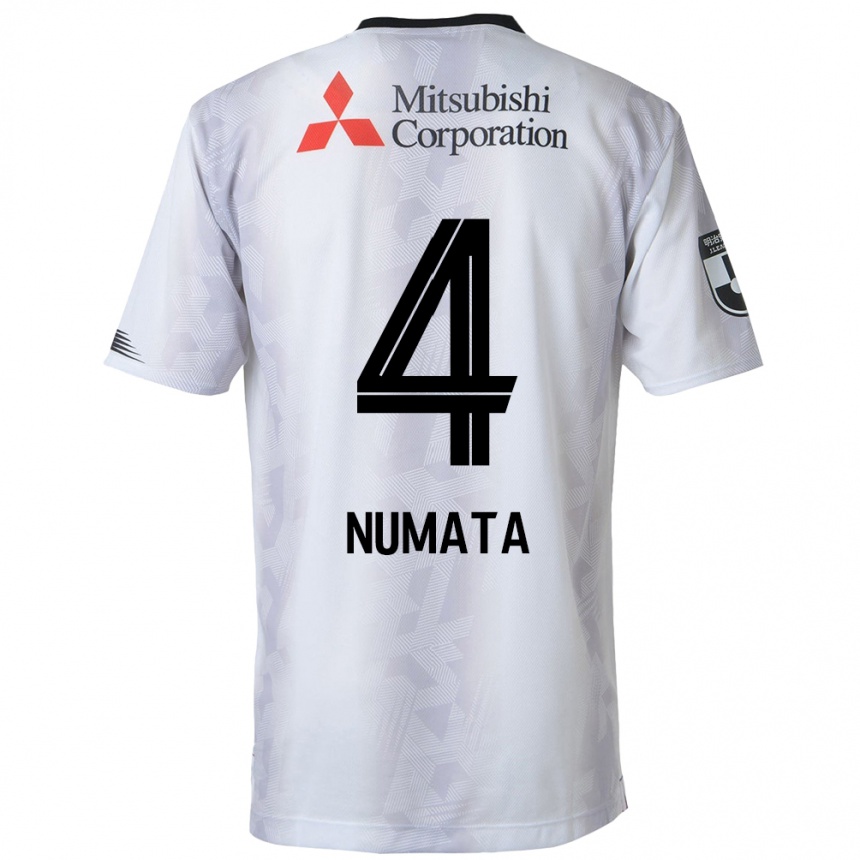 Kids Football Seisa Numata #4 White Black Away Jersey 2024/25 T-Shirt Australia