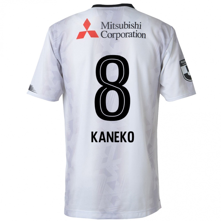 Kids Football Shunsuke Kaneko #8 White Black Away Jersey 2024/25 T-Shirt Australia