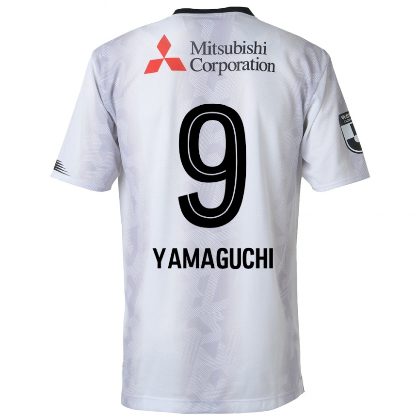 Kids Football Taiyo Yamaguchi #9 White Black Away Jersey 2024/25 T-Shirt Australia