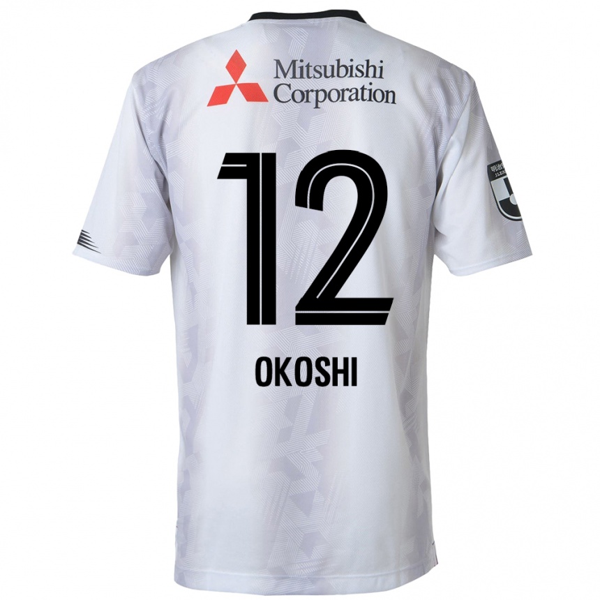 Kids Football Yutaha Okoshi #12 White Black Away Jersey 2024/25 T-Shirt Australia