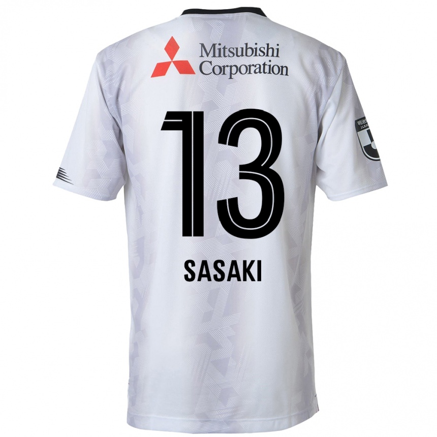 Kids Football Shoei Sasaki #13 White Black Away Jersey 2024/25 T-Shirt Australia