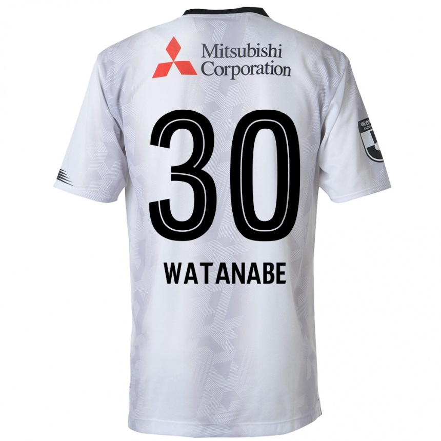 Kids Football Matthew Watanabe #30 White Black Away Jersey 2024/25 T-Shirt Australia