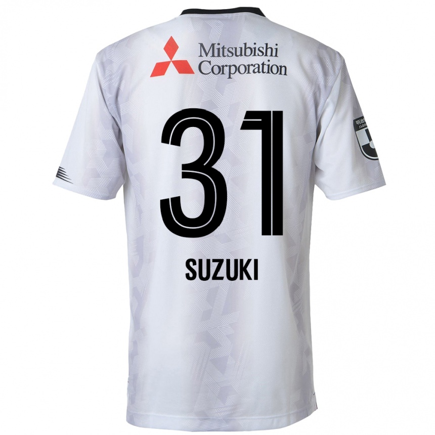 Kids Football Kaede Suzuki #31 White Black Away Jersey 2024/25 T-Shirt Australia