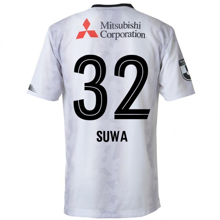 Kids Football Keita Suwa #32 White Black Away Jersey 2024/25 T-Shirt Australia