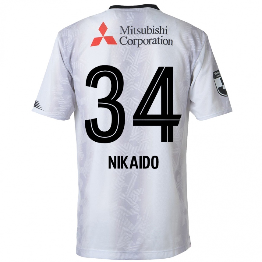 Kids Football Rintaro Nikaido #34 White Black Away Jersey 2024/25 T-Shirt Australia