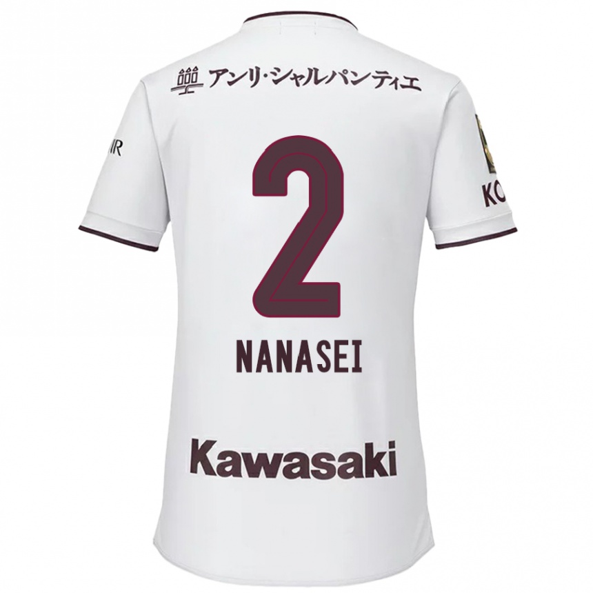 Kids Football Nanasei Iino #2 White Red Away Jersey 2024/25 T-Shirt Australia