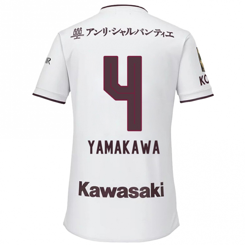 Kids Football Tetsushi Yamakawa #4 White Red Away Jersey 2024/25 T-Shirt Australia