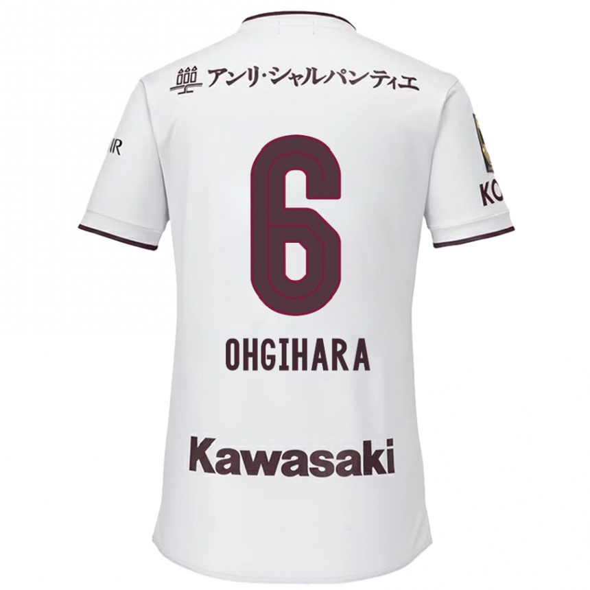 Kids Football Takahiro Ogihara #6 White Red Away Jersey 2024/25 T-Shirt Australia