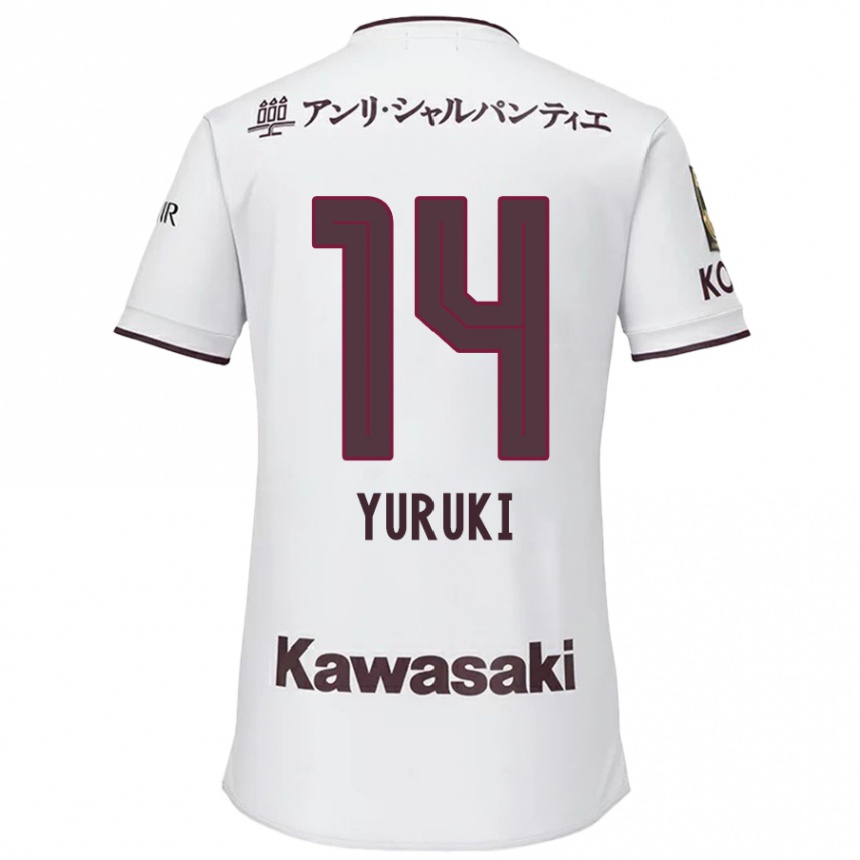 Kids Football Koya Yuruki #14 White Red Away Jersey 2024/25 T-Shirt Australia