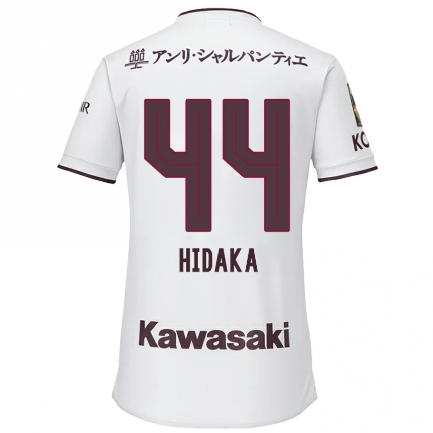 Kids Football Mitsuki Hidaka #44 White Red Away Jersey 2024/25 T-Shirt Australia