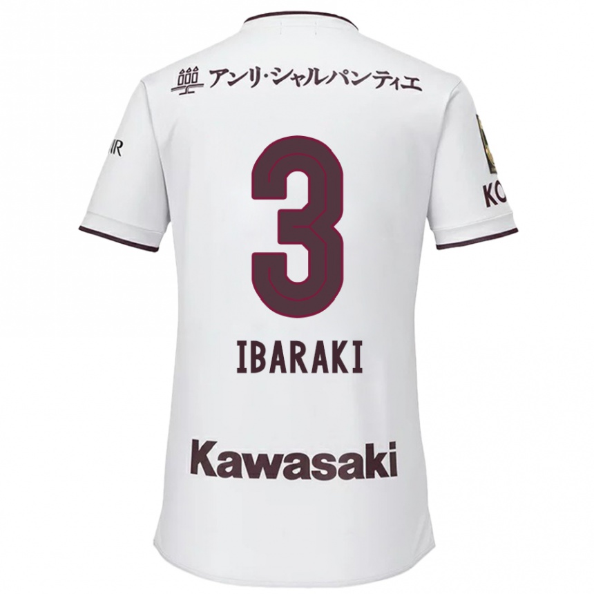 Kids Football Riku Ibaraki #3 White Red Away Jersey 2024/25 T-Shirt Australia