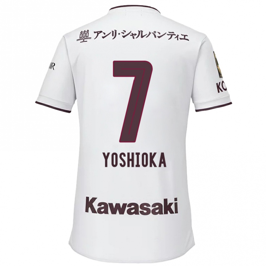 Kids Football Ran Yoshioka #7 White Red Away Jersey 2024/25 T-Shirt Australia