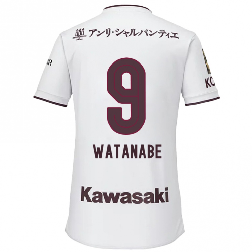 Kids Football Hayato Watanabe #9 White Red Away Jersey 2024/25 T-Shirt Australia