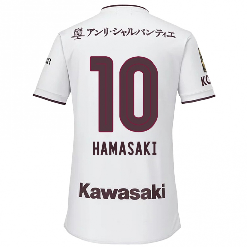 Kids Football Kento Hamasaki #10 White Red Away Jersey 2024/25 T-Shirt Australia