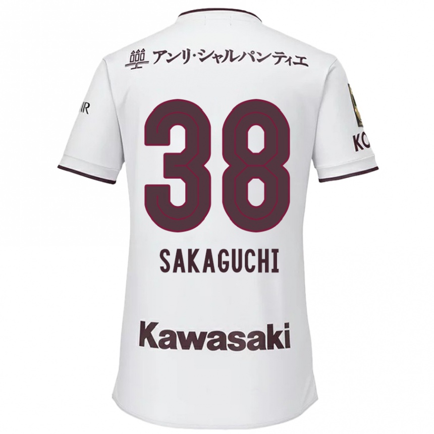 Kids Football Yuki Sakaguchi #38 White Red Away Jersey 2024/25 T-Shirt Australia