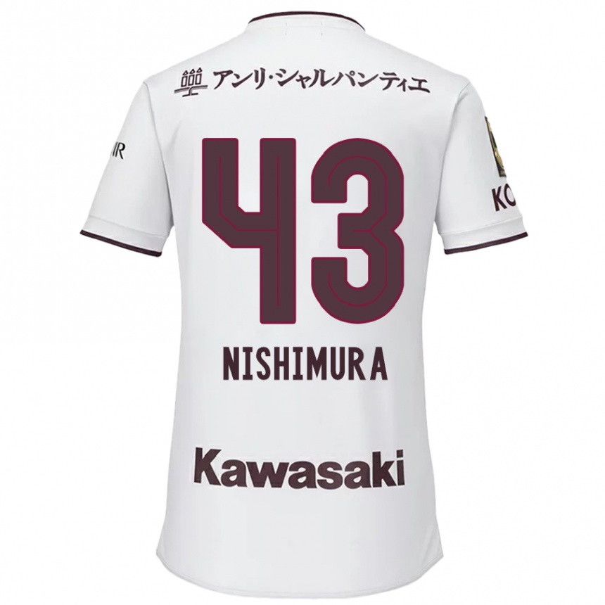 Kids Football Nagi Nishimura #43 White Red Away Jersey 2024/25 T-Shirt Australia