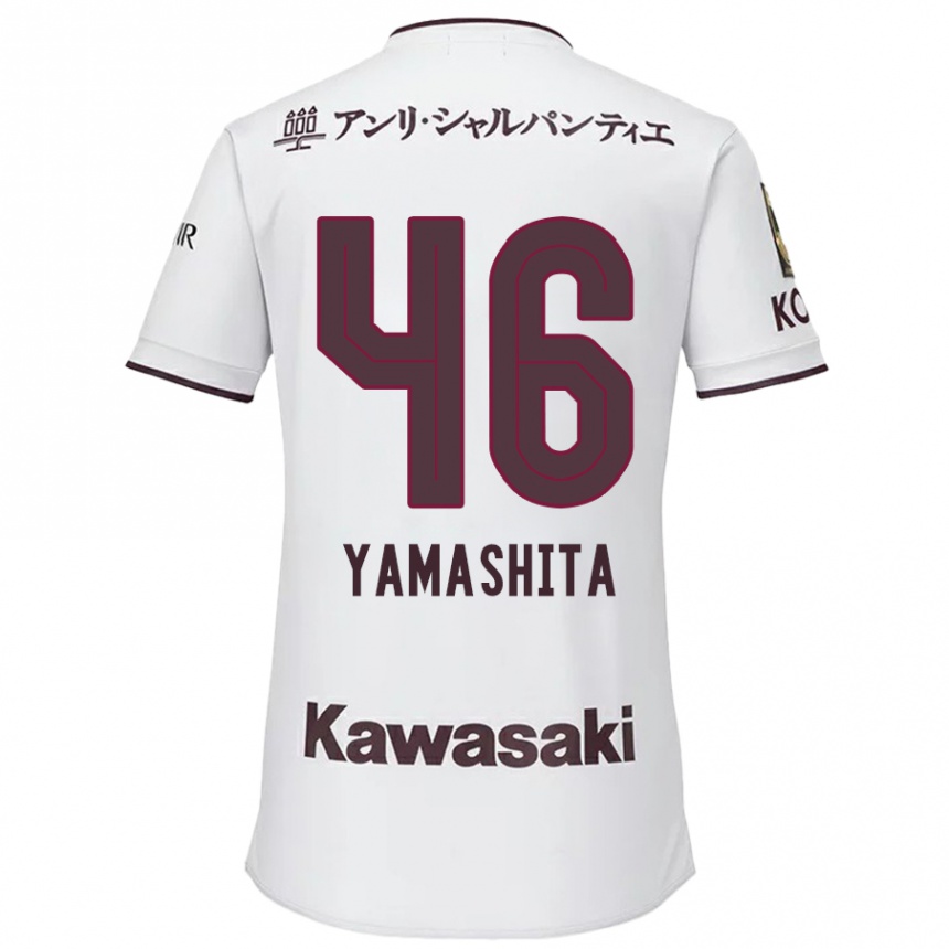 Kids Football Hiroto Yamashita #46 White Red Away Jersey 2024/25 T-Shirt Australia