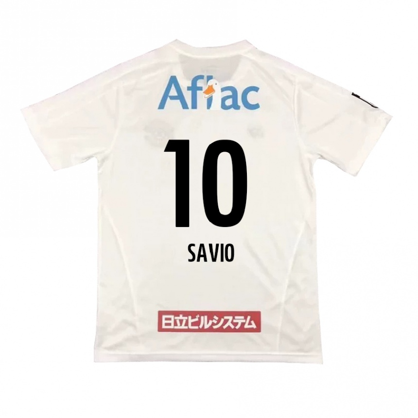 Kids Football Matheus Savio #10 White Black Away Jersey 2024/25 T-Shirt Australia