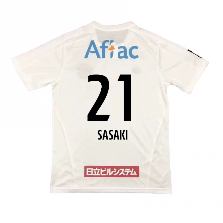 Kids Football Masato Sasaki #21 White Black Away Jersey 2024/25 T-Shirt Australia