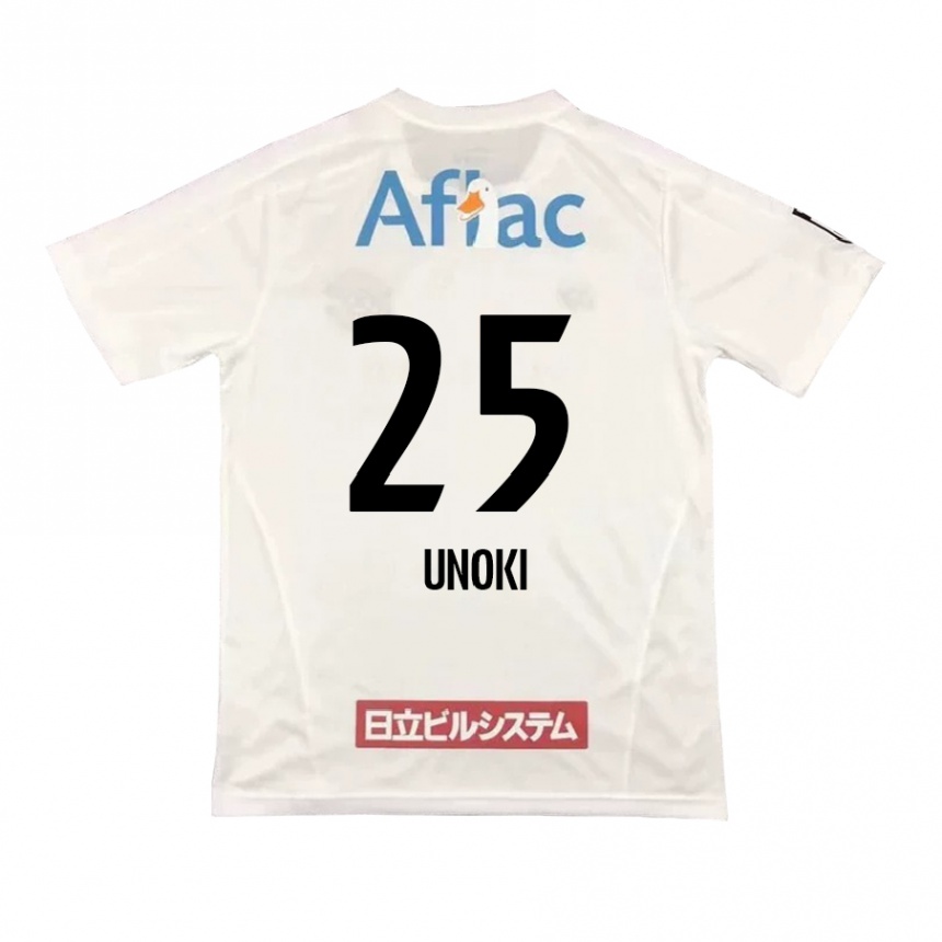 Kids Football Fumiya Unoki #25 White Black Away Jersey 2024/25 T-Shirt Australia