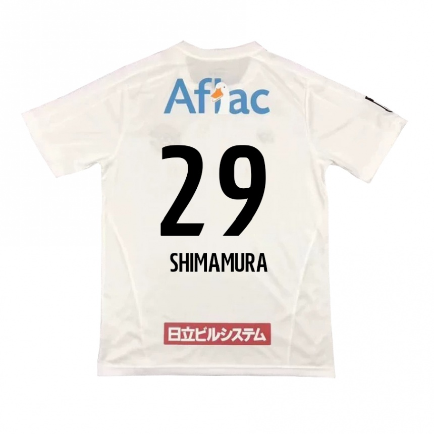 Kids Football Takuya Shimamura #29 White Black Away Jersey 2024/25 T-Shirt Australia