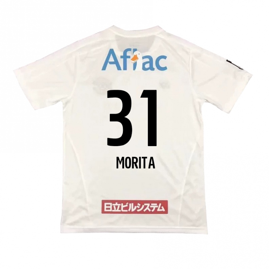 Kids Football Tatsuya Morita #31 White Black Away Jersey 2024/25 T-Shirt Australia