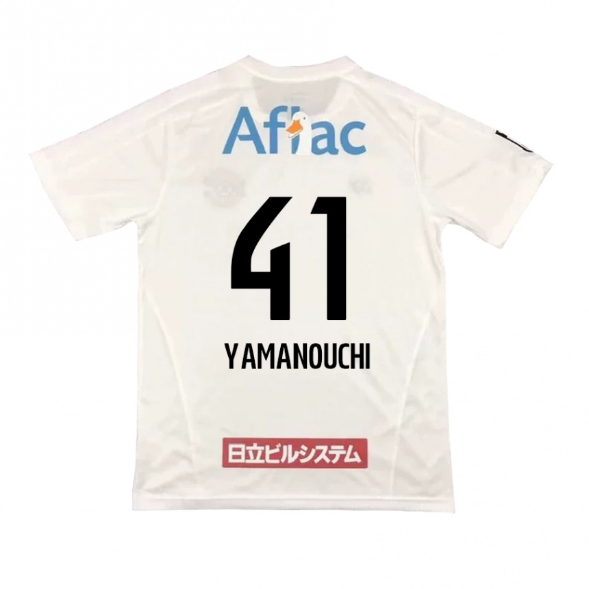 Kids Football Yusei Yamanouchi #41 White Black Away Jersey 2024/25 T-Shirt Australia