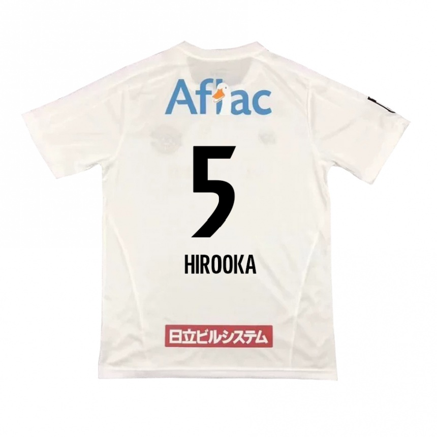 Kids Football Eita Hirooka #5 White Black Away Jersey 2024/25 T-Shirt Australia