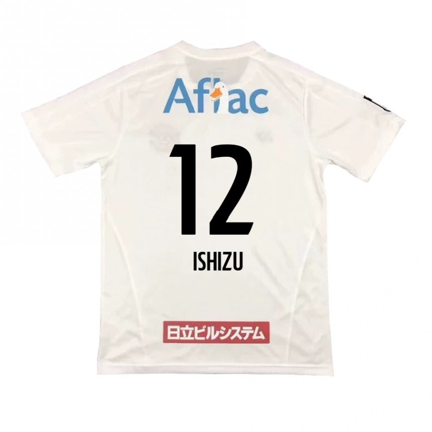 Kids Football Kazuki Ishizu #12 White Black Away Jersey 2024/25 T-Shirt Australia