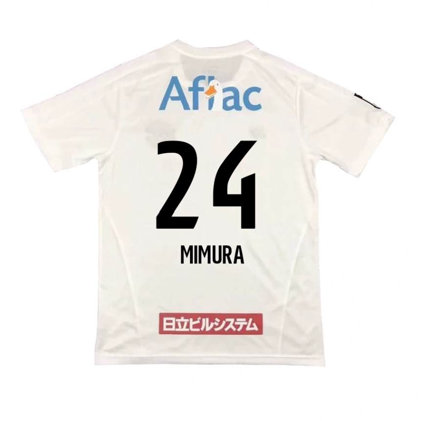 Kids Football Kaname Mimura #24 White Black Away Jersey 2024/25 T-Shirt Australia