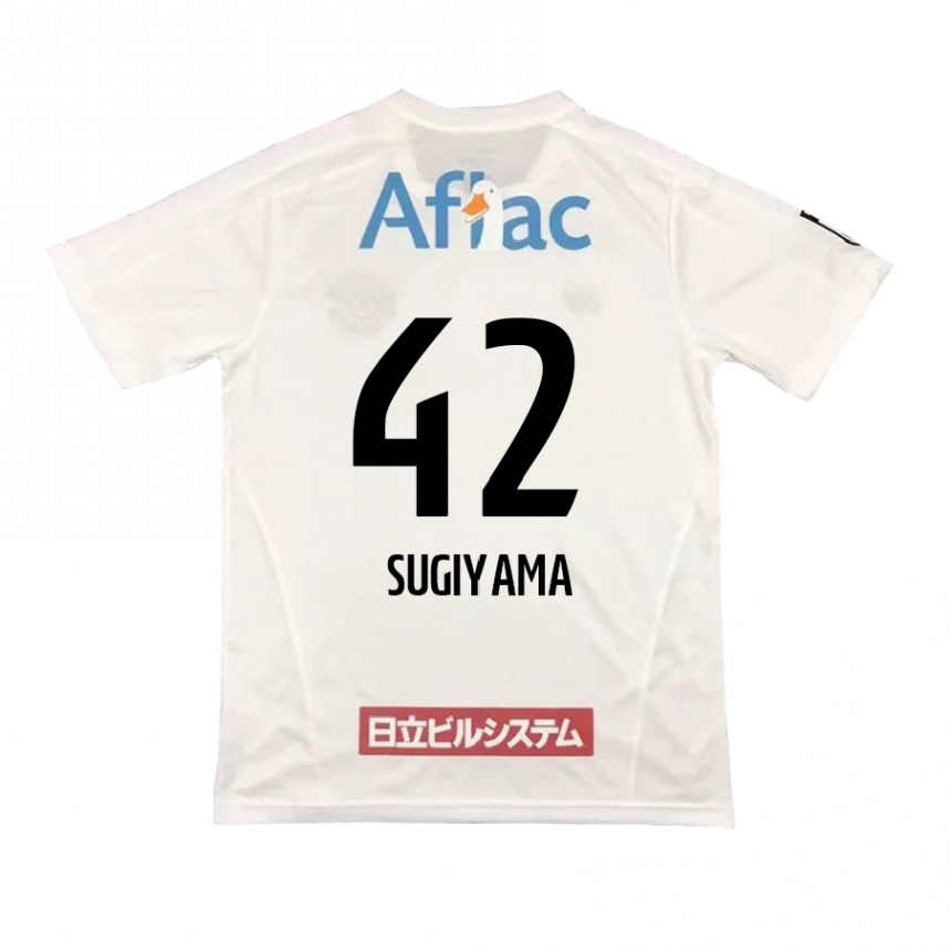 Kids Football Shunnosuke Sugiyama #42 White Black Away Jersey 2024/25 T-Shirt Australia