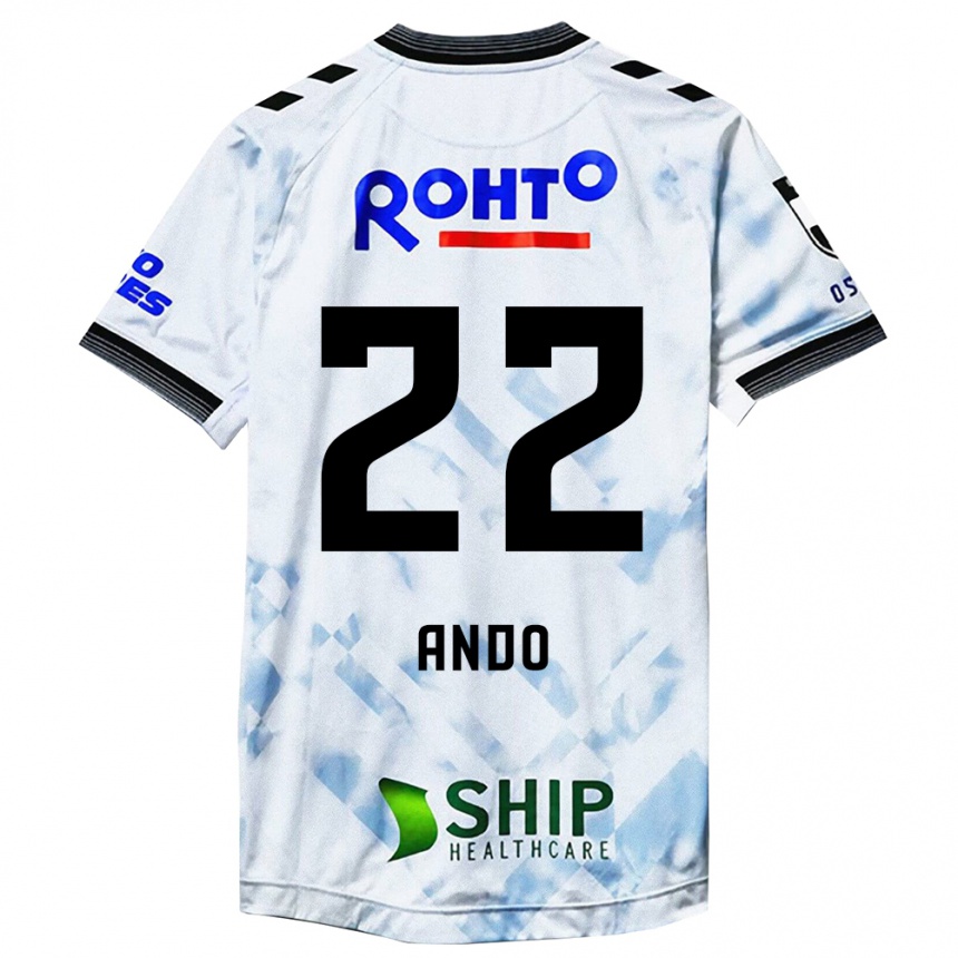 Kids Football Rikuto Ando #22 White Black Away Jersey 2024/25 T-Shirt Australia