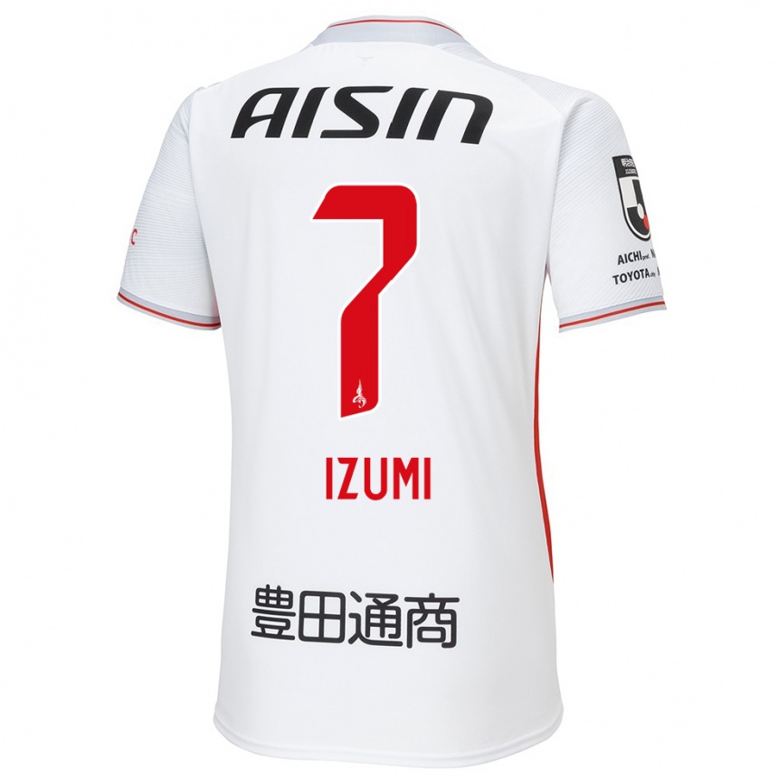 Kids Football Ryuji Izumi #7 White Yellow Red Away Jersey 2024/25 T-Shirt Australia