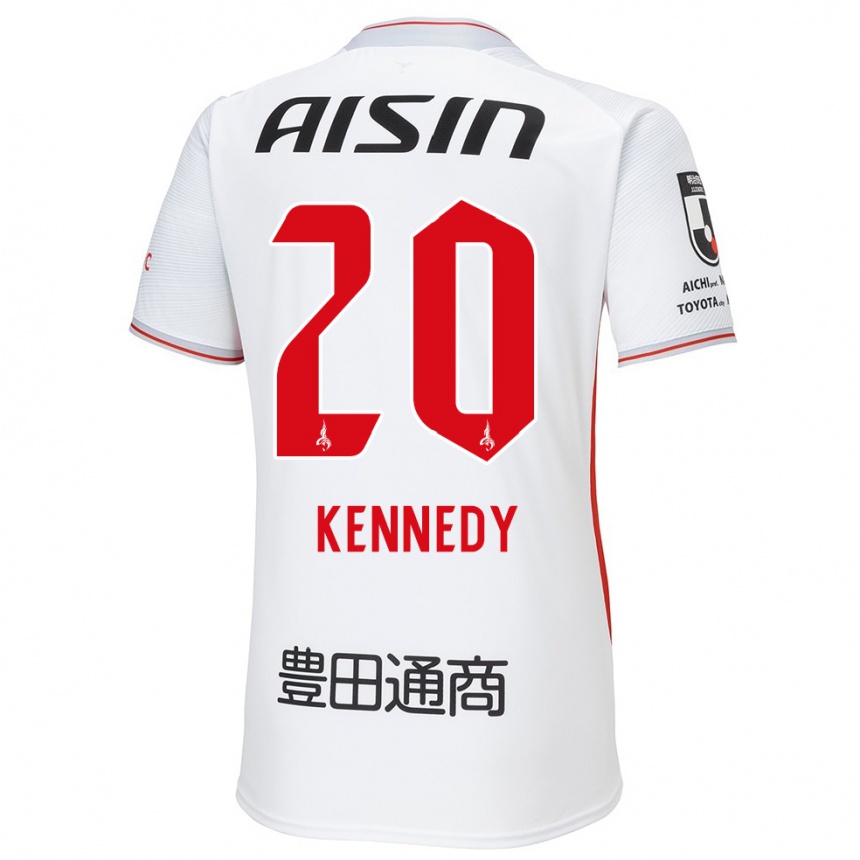 Kids Football Kennedy Egbus Mikuni #20 White Yellow Red Away Jersey 2024/25 T-Shirt Australia