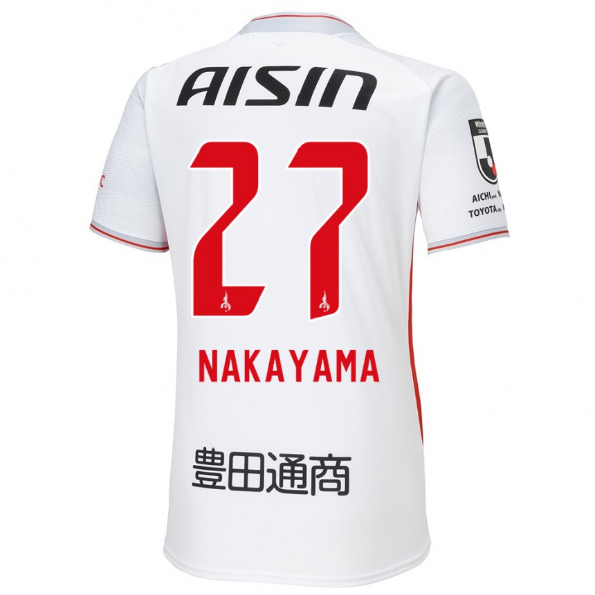 Kids Football Katsuhiro Nakayama #27 White Yellow Red Away Jersey 2024/25 T-Shirt Australia