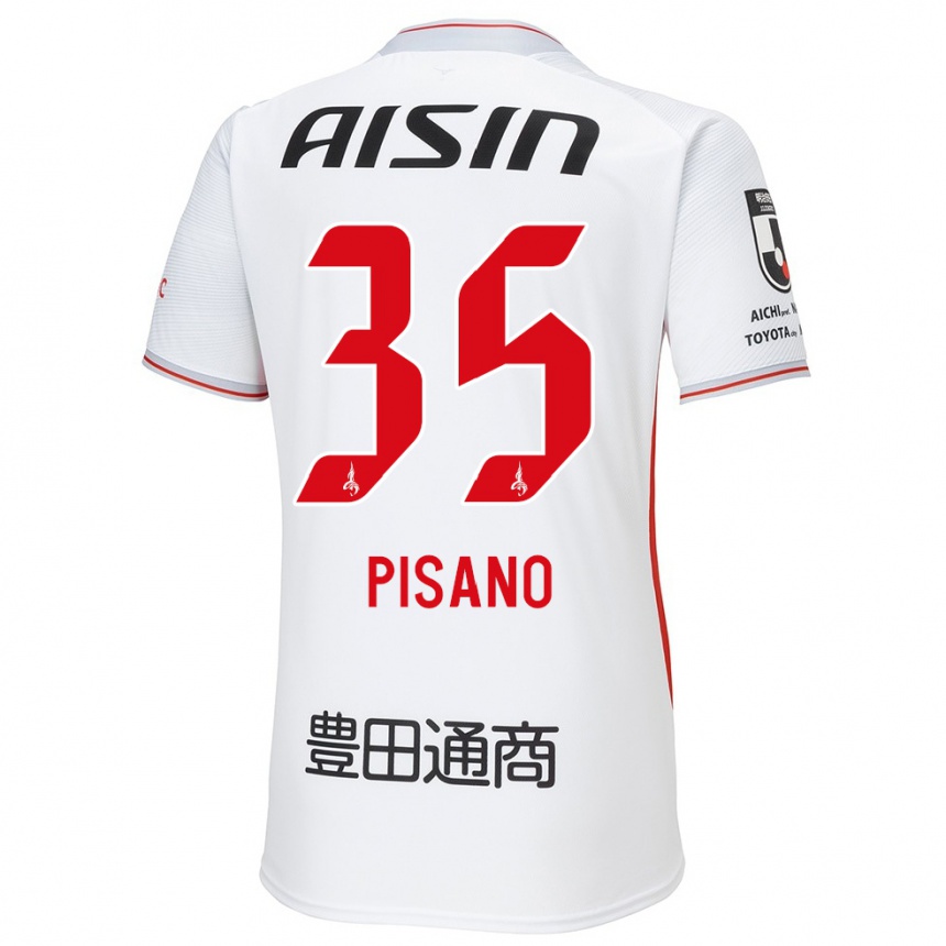 Kids Football Alexandre Pisano #35 White Yellow Red Away Jersey 2024/25 T-Shirt Australia