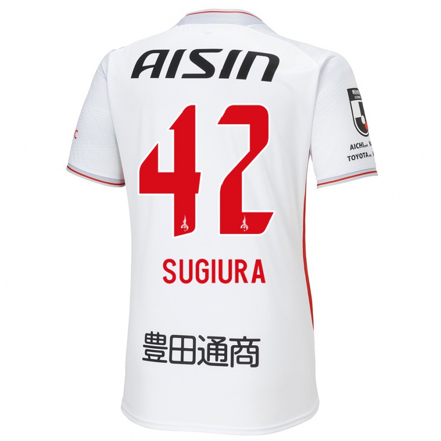 Kids Football Shungo Sugiura #42 White Yellow Red Away Jersey 2024/25 T-Shirt Australia