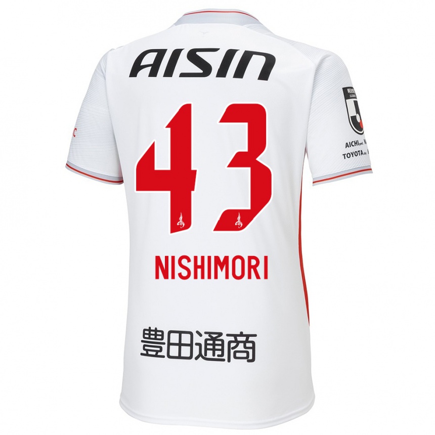 Kids Football Yuto Nishimori #43 White Yellow Red Away Jersey 2024/25 T-Shirt Australia