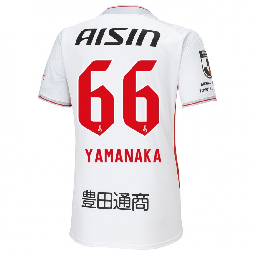 Kids Football Ryosuke Yamanaka #66 White Yellow Red Away Jersey 2024/25 T-Shirt Australia