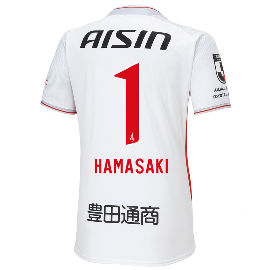 Kids Football Shiki Hamasaki #1 White Yellow Red Away Jersey 2024/25 T-Shirt Australia