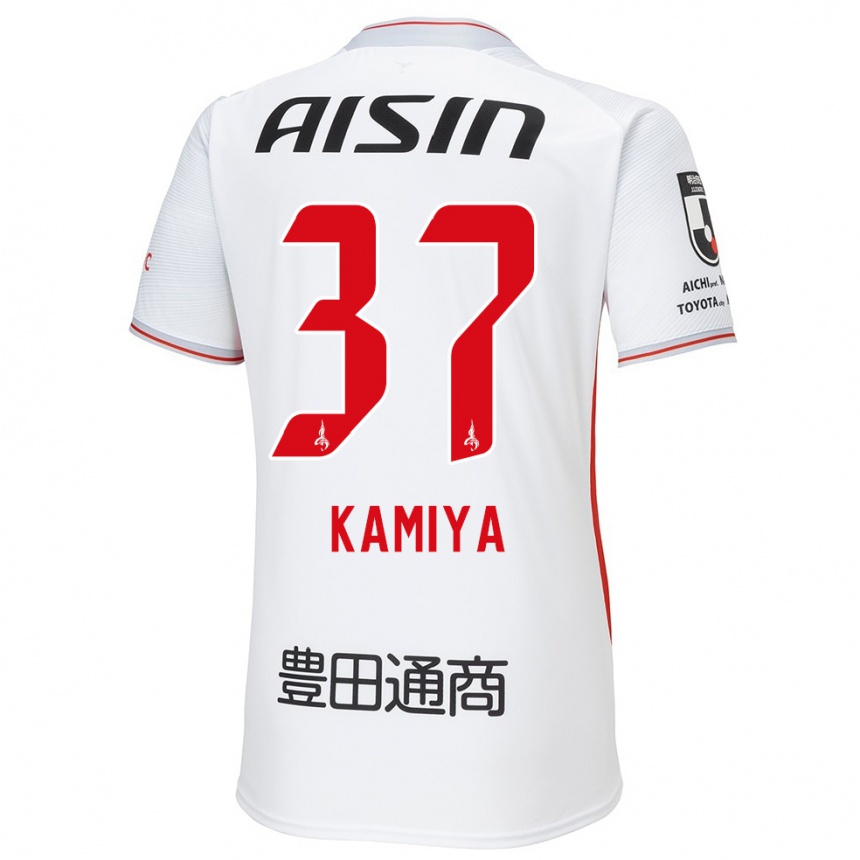 Kids Football Kiichi Kamiya #37 White Yellow Red Away Jersey 2024/25 T-Shirt Australia