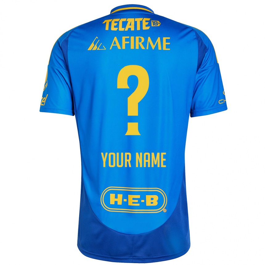 Kids Football Your Name #0 Blue Yellow Away Jersey 2024/25 T-Shirt Australia