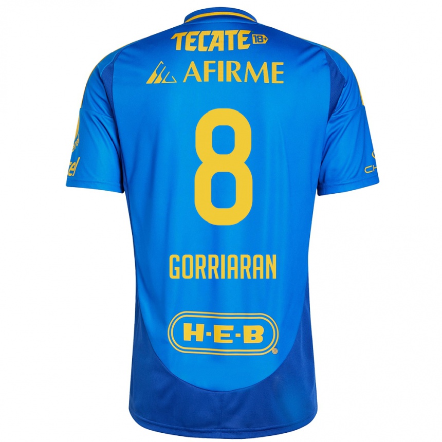 Kids Football Fernando Gorriarán #8 Blue Yellow Away Jersey 2024/25 T-Shirt Australia