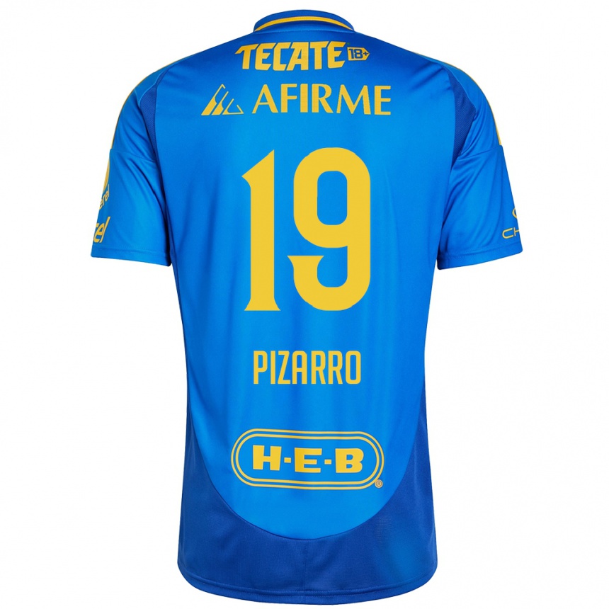 Kids Football Guido Pizarro #19 Blue Yellow Away Jersey 2024/25 T-Shirt Australia