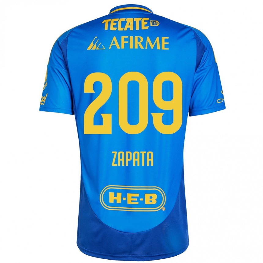 Kids Football Jorge Zapata #209 Blue Yellow Away Jersey 2024/25 T-Shirt Australia